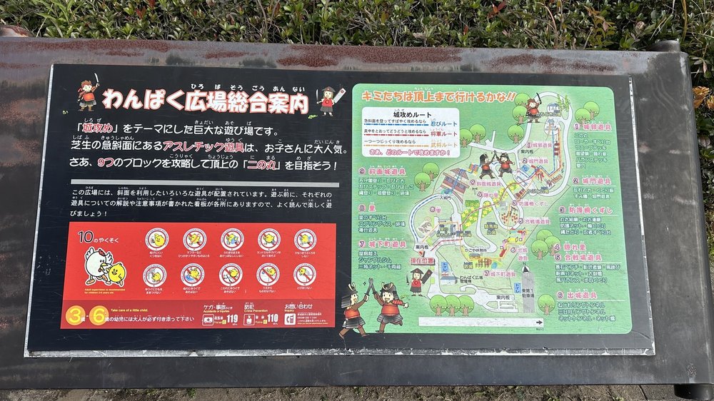 わんぱく広場の案内看板